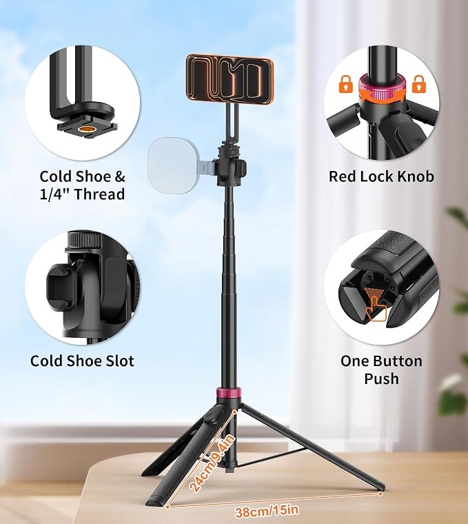 69" Monopod & Magnetic Phone Tripod - Image 5