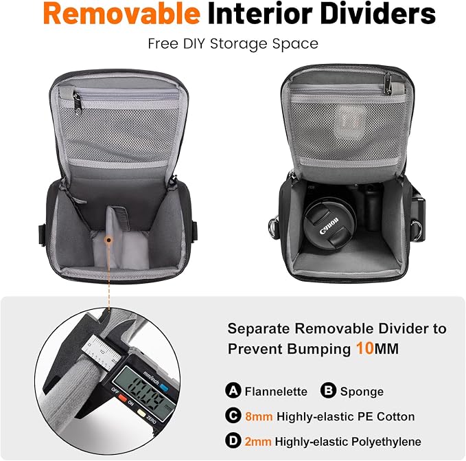 Cwatcun Camera Sling Bag, Compact DSLR Waterresistant Shoulder Bag - Image 4