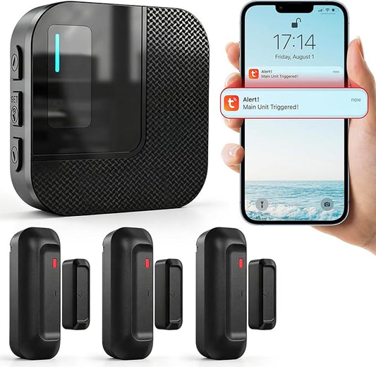 WiFi Door Chime, SanJie Door Sensor Alarm by SANJIEGuardSecurity