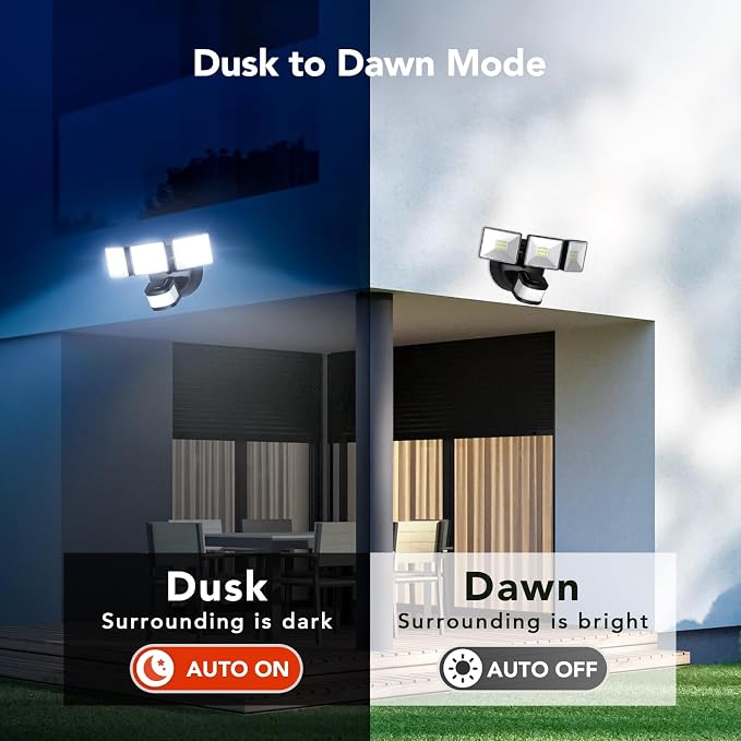 OREiN Motion Sensor Outdoor Flood Light, 26W 3500LM LED Security Light - Image 2