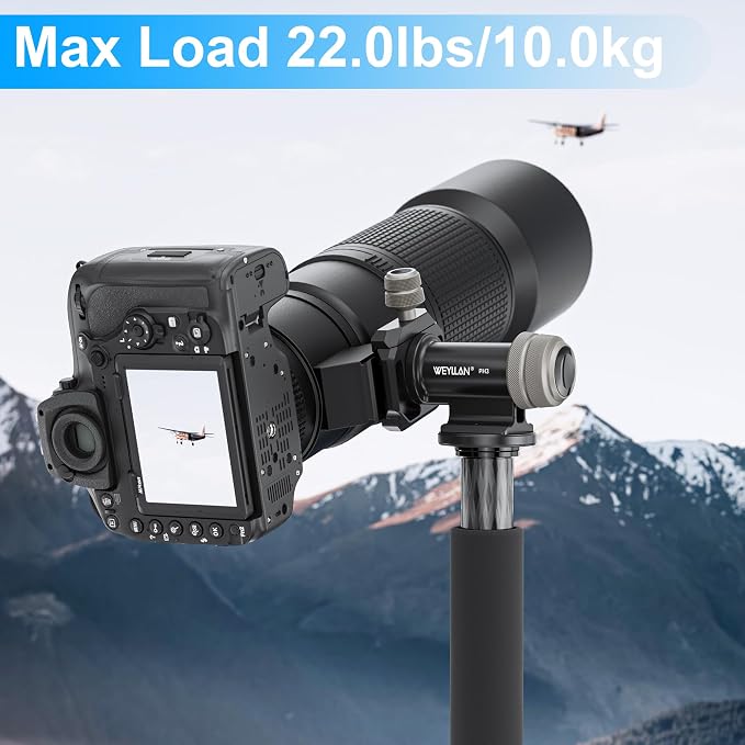 WEYLLAN PH3 MonoGimbal Head for Tripod Monopod, CNC All Metal Side Saddle - Image 2