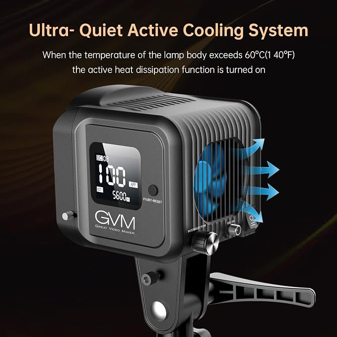 GVM Great Video Maker GVM 80W Bi-Color COB Video Light Kit, 2700K~7500K - Image 9