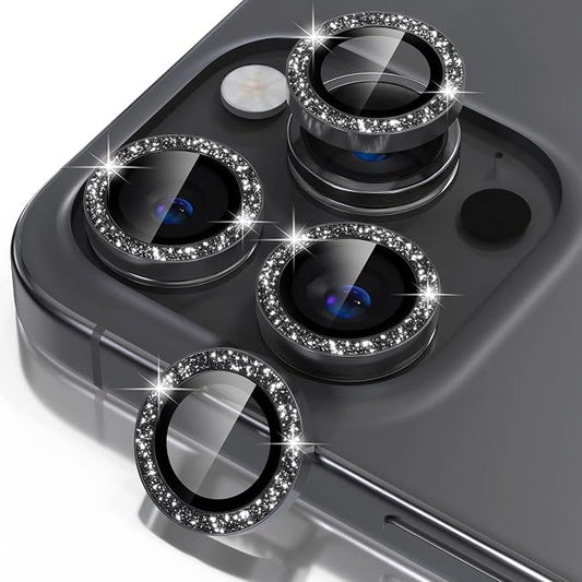 Misea Compatible for iPhone 16 Pro/iPhone 16 Pro Max Camera Lens Protector Bling by Misea