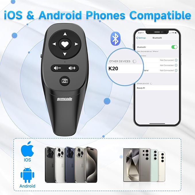 Symcode Smartphone Remote Control Kindle App Page Turner TikTok Remote Control - Image 3
