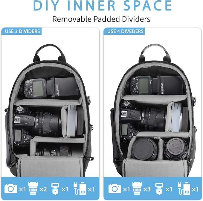TAAOKA Camera Sling Bag for Photographer– Waterproof Crossbody Camera Bag - Image 4