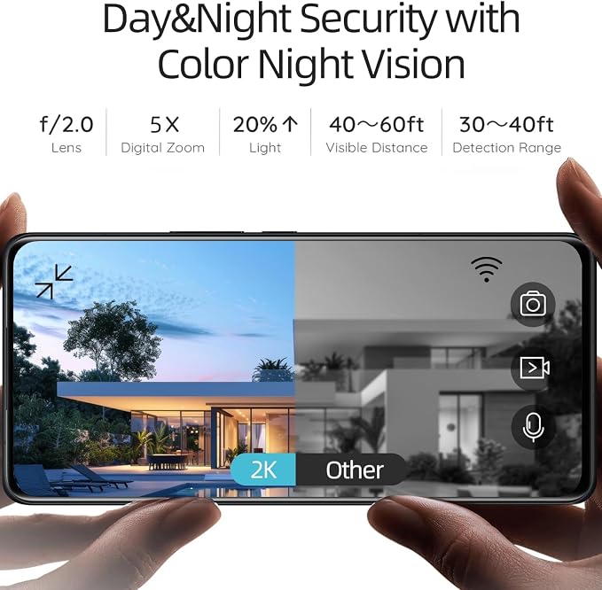 Rraycom 3Pack Security Cameras Wireless Outdoor, 5G/2.4GHz Battery Powered Home - Image 7