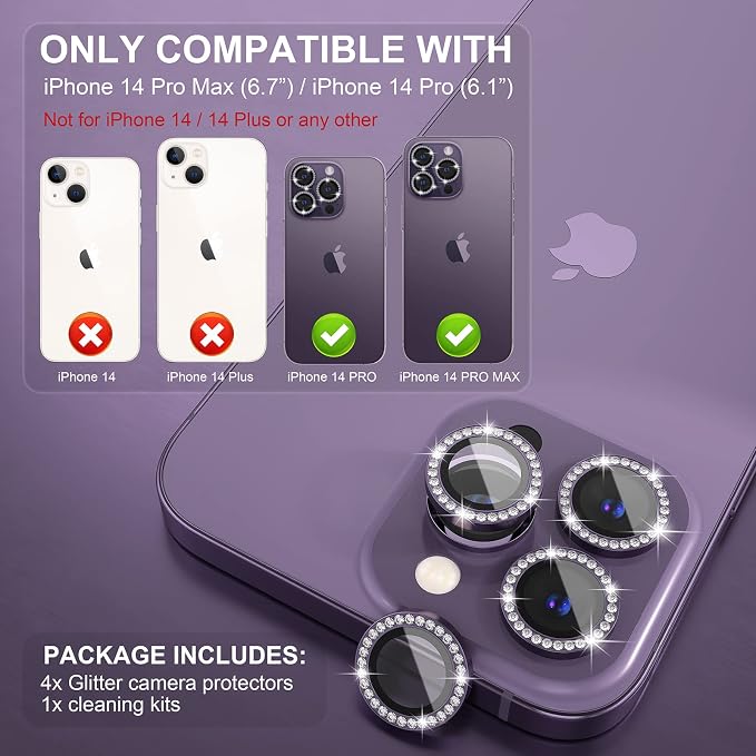 Choiche Compatible for iPhone 14 Pro/iPhone 14 Pro Max Camera Lens Protector - Image 2