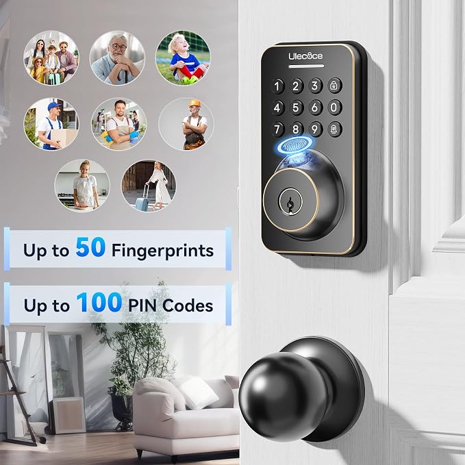 Ulecoce Fingerprint Keypad Deadbolt - Image 5