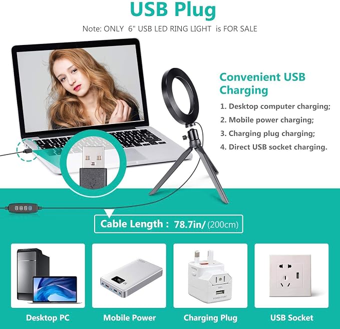 Ring Light OEBLD Dimmable with 3 Light Modes & 10 Brightness Level 360° Rotae - Image 5