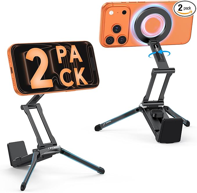 OMOTON TP02 360°Rotating for MagSafe Tripod, Adjustable Aluminum Magnetic Phone by OMOTON