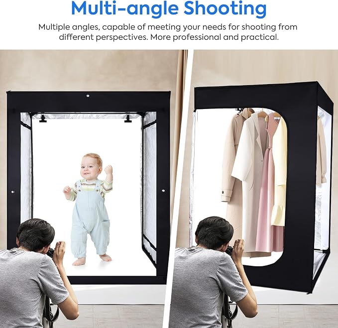 Bi-Color LED Photo Light Box 47x20x55in, Dimmable LEDs Product Photography - Image 7