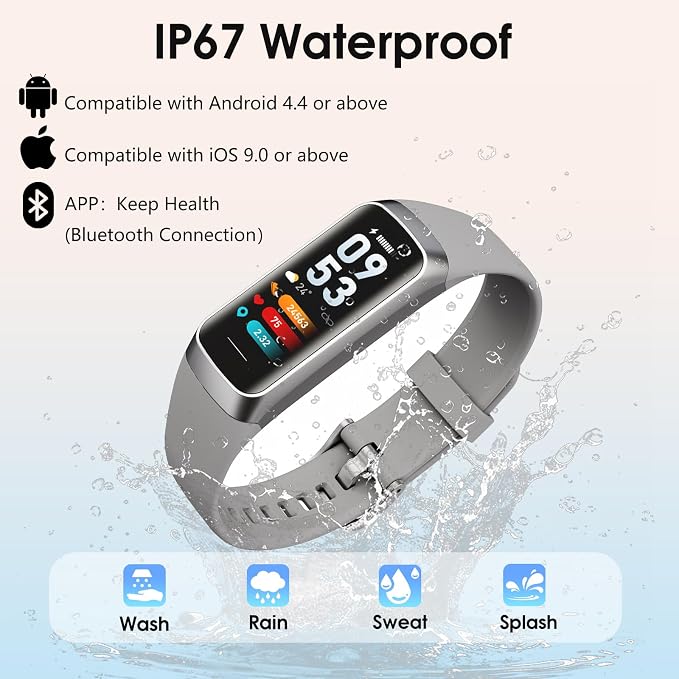 Fitness Tracker, 24/7 Heart Rate Blood Oxygen Blood Pressure Body Temp Monitor - Image 7