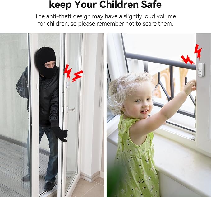 Door Alarms for Kids Safety, VOXON Window Alarm Door Alarm for Home Security - Image 4