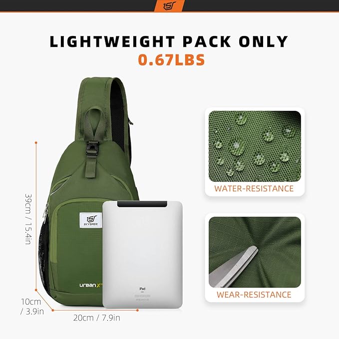 SKYSPER Sling Bag RFID Crossbody Sling Backpack Cross Body Shoulder Bag Travel - Image 5