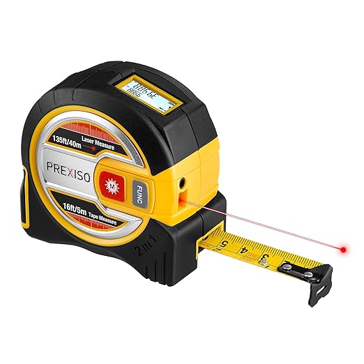 PREXISO 2-in-1 Laser Tape Measure by PREXISO
