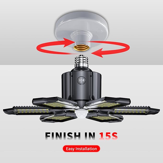 Motion Sensor Garage Light, 20000LM 200W Garage Lights Ceiling Led Motion - Image 7