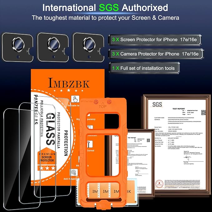 IMBZBK 3 Pack Screen Protector for iPhone 17e / iPhone 16e Accessories - Image 5