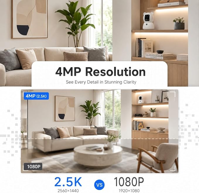 2.5K Indoor Security Camera, Non-Subscription AI Person/Pet/Cry Detection - Image 6