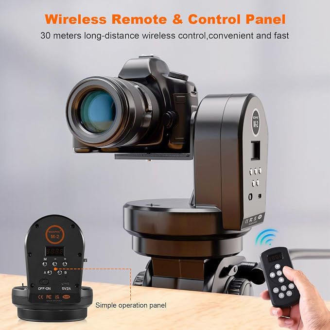 Soonpho M2 Motorized Rotating Panoramic Tripod Head, Remote Control Pan Tilt - Image 4