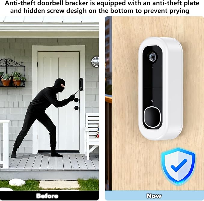Adhesive Doorbell Camera Mount for Arlo Video Doorbell 2K, No-Drill Mounting - Image 6