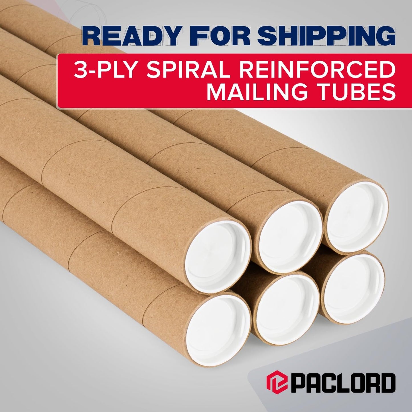2" x 24" Heavy-Duty Reinforced Cardboard Mailing Tube, Pack of 4 Tubes with 8 Caps – Secure USPS Approved – Great for Shipping and Storing of Prints, Artwork, Posters or Documents