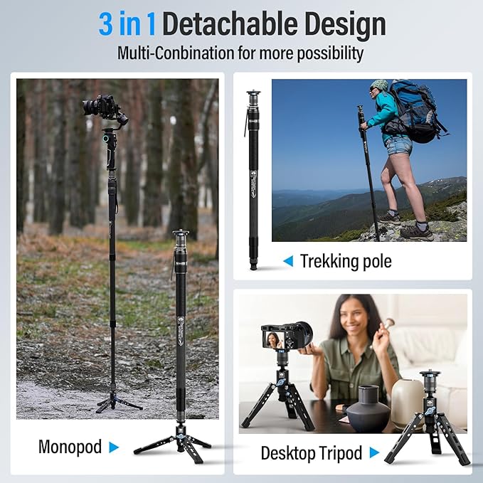 SIRUI SVM-165 Rapid Monopod for Cameras, 65” Carbon Fiber Monopod - Image 5