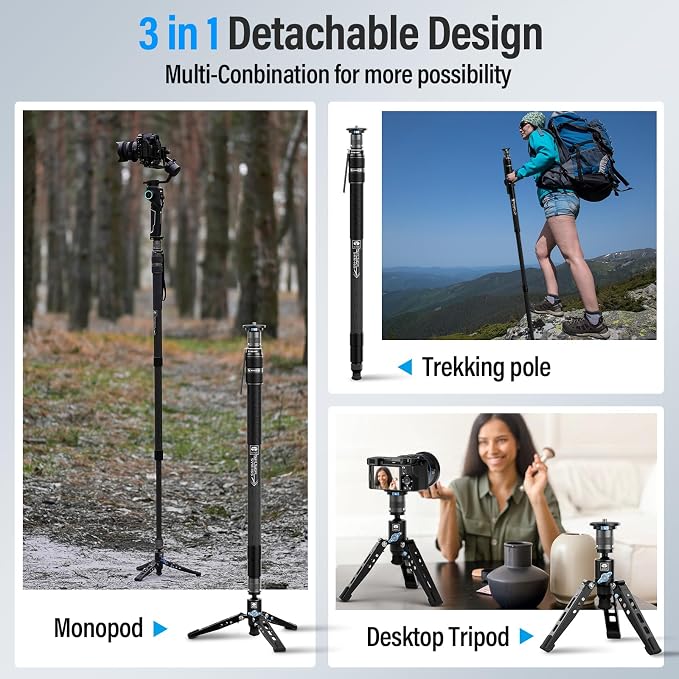 SIRUI SVM-165 Rapid Monopod for Cameras, 65” Carbon Fiber Monopod - Image 5