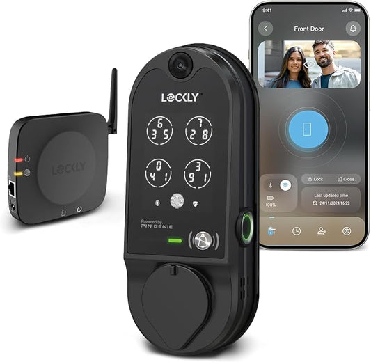 Lockly Vision Smart Lock with HD Video Doorbell, Fingerprint Door Lock by Lockly