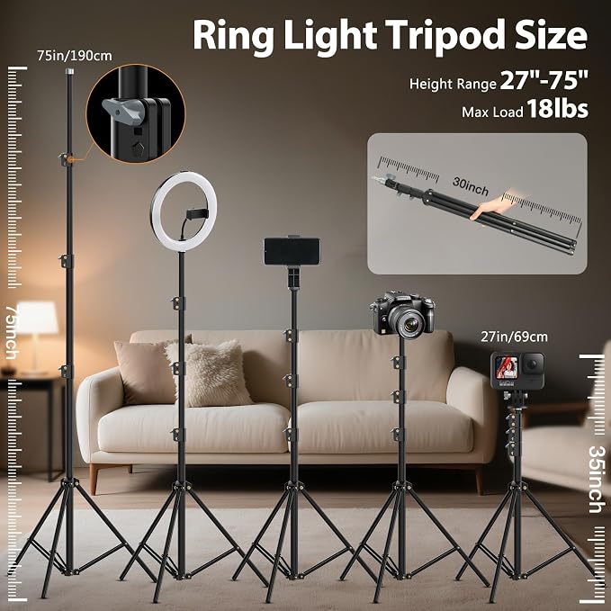 Ring Light 22inch Kit: Ring Light Tripod - Image 6
