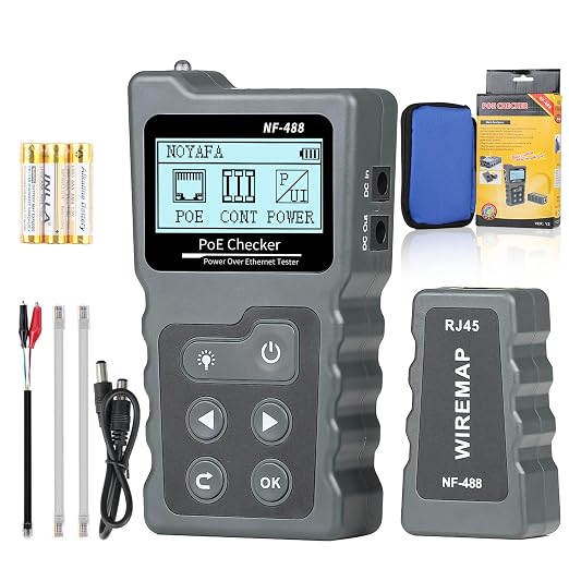 RJ45 Network Cable Tester, VXSCAN Multifunction Poe Ethernet Cable Tester Kit by VXSCAN