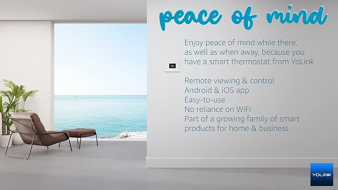 YoLink Smart Thermostat, Now Heat Pump Compatible, Android & iOS App, YoLink - Image 5