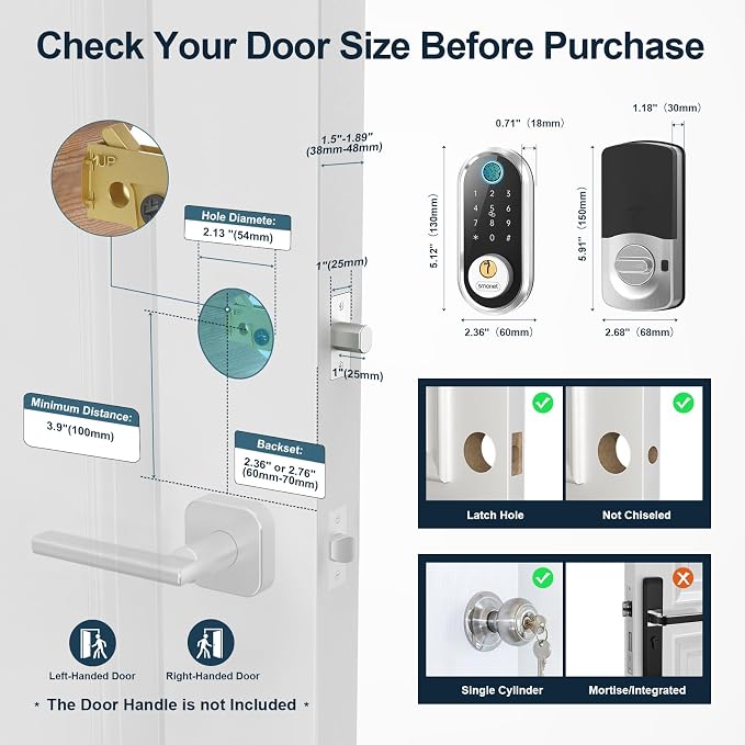 Smart Door Lock Keyless Deadbolt: SMONET Smart Locks - Image 2