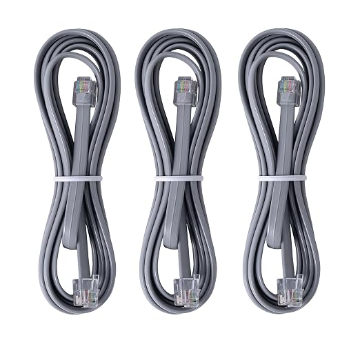 RJ12 Cable Phone Cord RJ12 6P6C Male to Male Straight Wired by TOYAYAYO