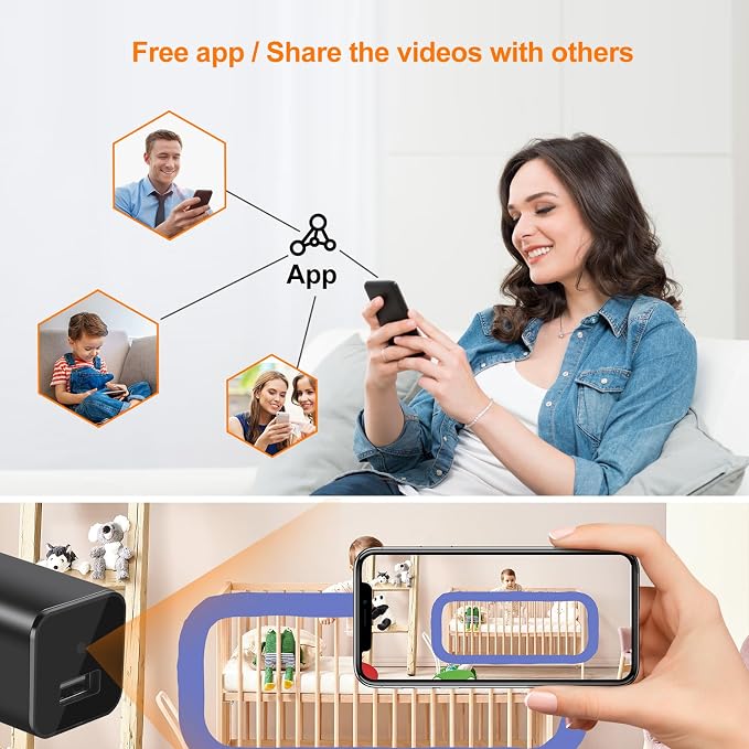 USB Charger Hidden Camera, WiFi Small Spy Security Camera, Full HD 1080P Mini - Image 4