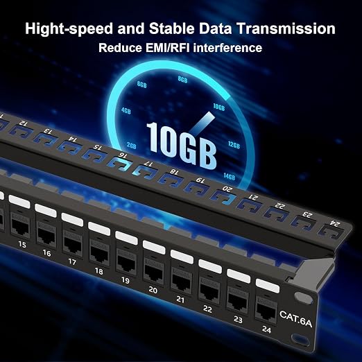 iwillink 10Gbps Cat6A Patch Panel 24 Port, Keystone Patch Panel UTP 19-Inch - Image 2