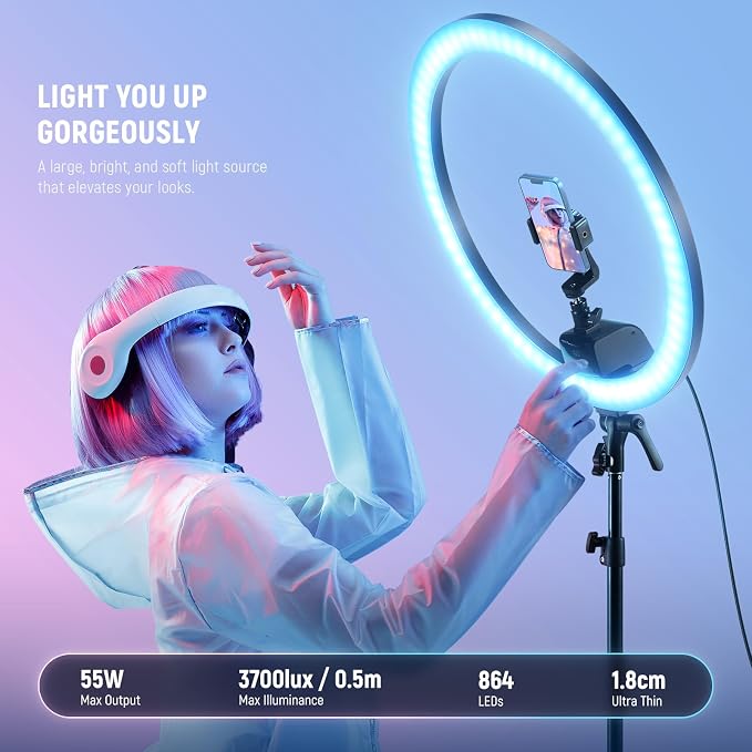 NEEWER SRP18C 18 Inch RGB LED Ring Light Kit - Image 2