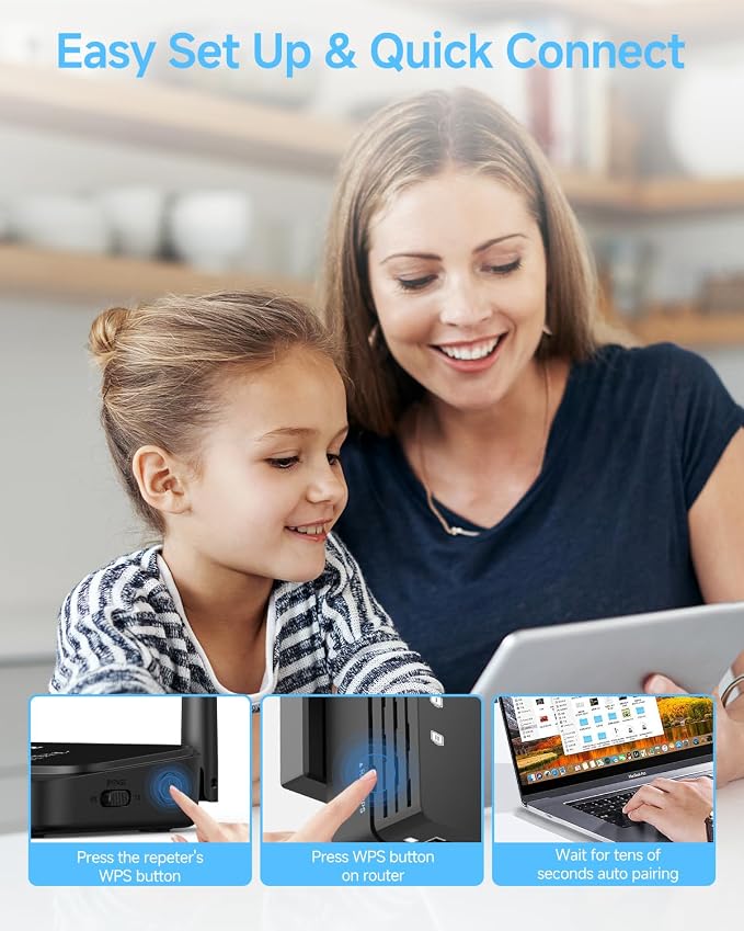WiFi Extender Signal Booster 1200Mbps, Long Range Extender - Image 2