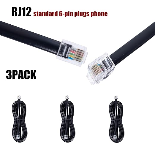 RJ12 Cable Phone Cord RJ12 6P6C Male to Male Straight Wired - Image 7