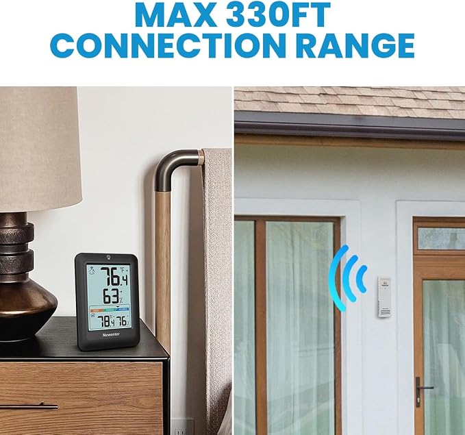 Newentor Indoor Outdoor Thermometer Wireless, Weather Station - Image 2