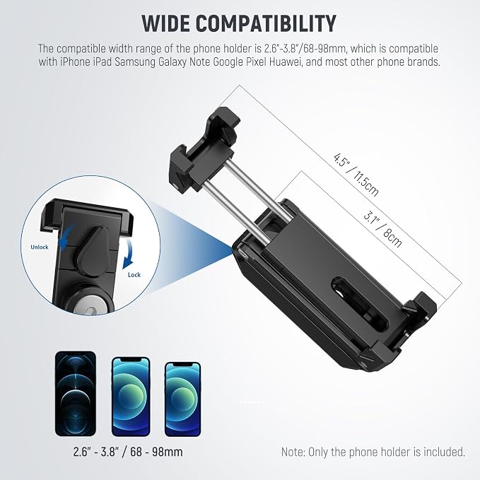 NEEWER Phone Tripod Mount with Cold Shoes, Metal Smartphone Tripod Adapter - Image 5