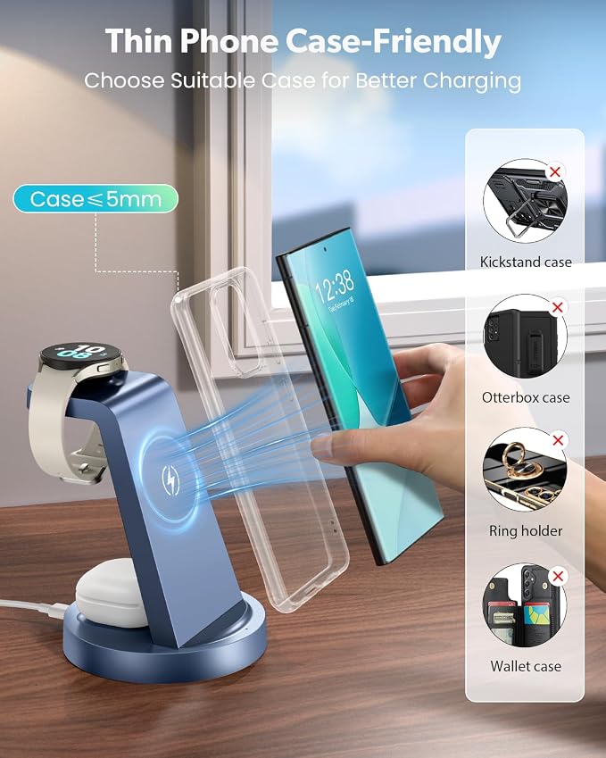 Wireless Charger for Samsung: 3 in 1 Wireless Charging Station for Samsung - Image 3