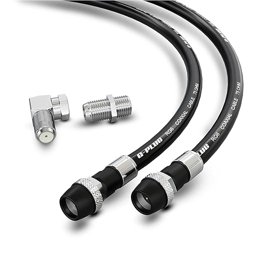 G-PLUG RG6 Coaxial Cable 6FT – Triple Shielded, Waterproof, 75 Ohm by G-PLUG