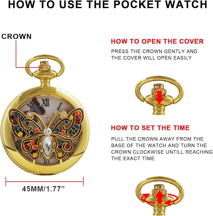 Men's Pocket Watch, Arabic Digital Dial Pocket Watches - Image 7