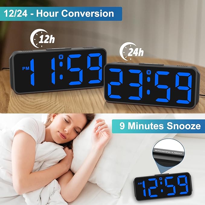 Peakeep Small Digital Alarm Clock Plug in - Image 6
