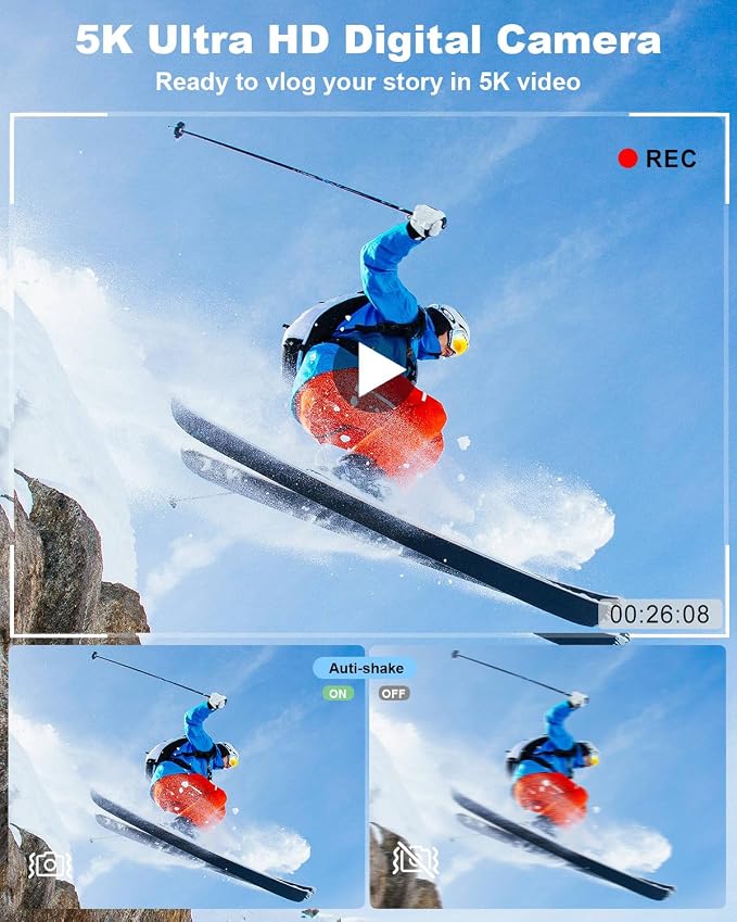 5K-Digital-Cameras for Photography: 2026 Upgrade 80MP 3.5"+2" Dual Screen for - Image 2