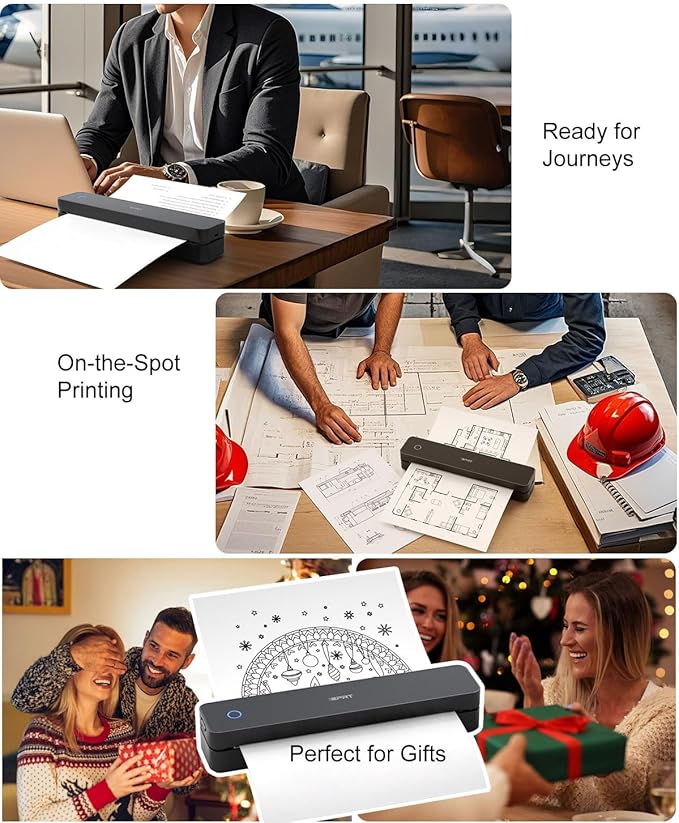 Inkless Portable Printer for Travel, Wireless Thermal Printer Supports 8.5 x - Image 6