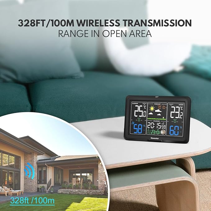 Newentor Weather Station Wireless Indoor Outdoor, Indoor Outdoor Thermometer - Image 4