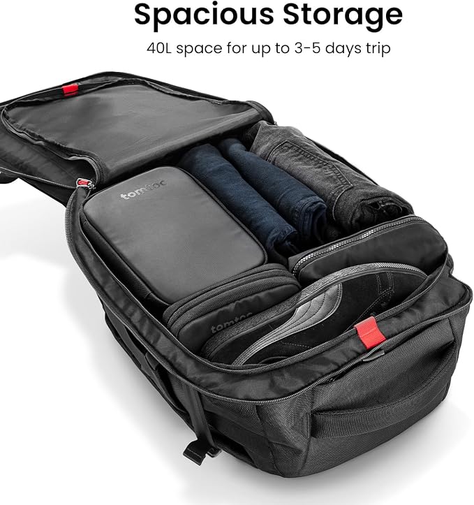 tomtoc Travel Backpack 40L, TSA Friendly Flight Approved Carry-on Luggage Hand - Image 2