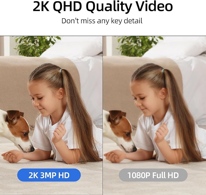 Hawkray 360° 2K 3MP Security Camera Indoor, 2.4/5GHz WiFi Smart Motion Alert - Image 2