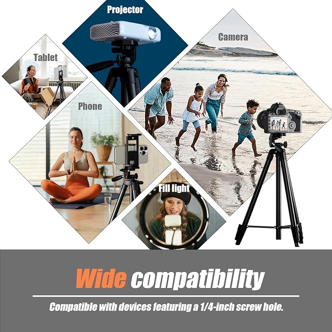 KINGJOY 71" Lightweight Camera Tripod - Image 2